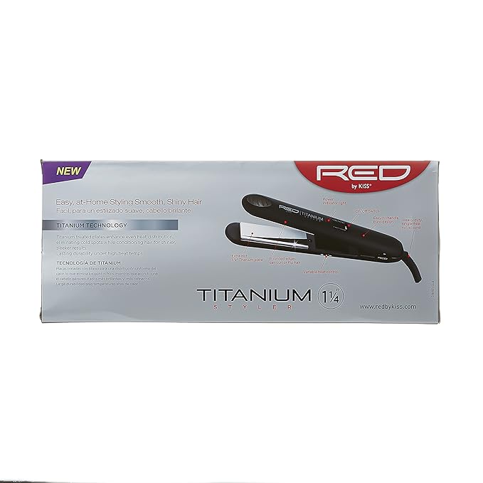 RED by KISS Titanium Styler Flat Iron (Titanium 1 1/4)