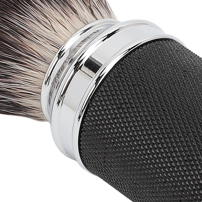 Beard Brush Beard Trimming Cleaning Brush Professional Men Beard Cream Soap Foaming Brush Aluminum Alloy Nylon Hair for Home Hair Salon Nylon Hair Beard