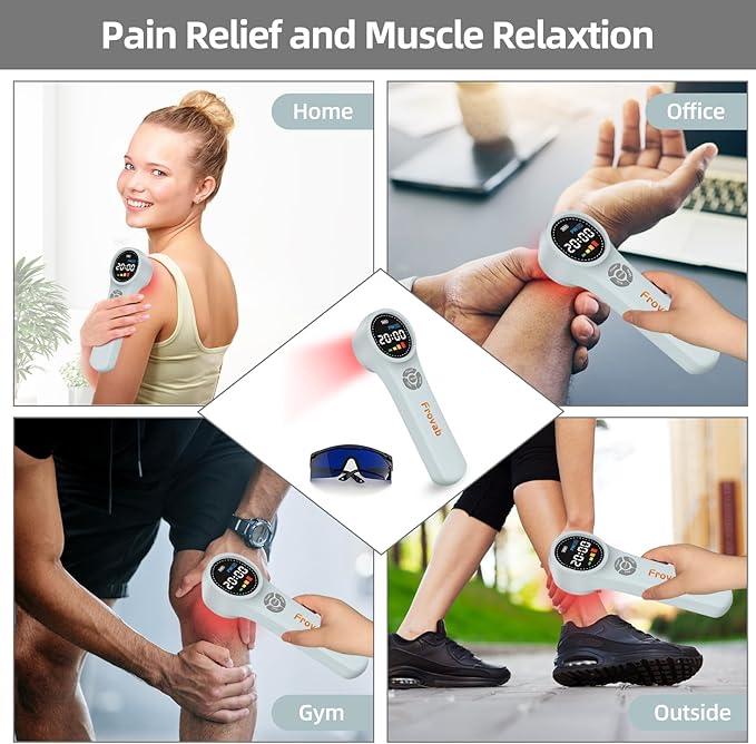 Cold Light Therapy Machine 4x980nm+4x810nm+16x660nm Red Light Therapy Device at Home Infra Red Light Therapy for Pain Hand Held Red Light Therapy Device for Elbows Knees Shoulders Hands
