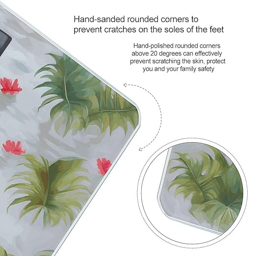 White Flamingo Scale with LCD Easy-to-Read Anti-Slip Weight Digital Bathroom Scale Precision Weighing Scales Sturdy Tempered Glass Body Weight Scales for Daily Use