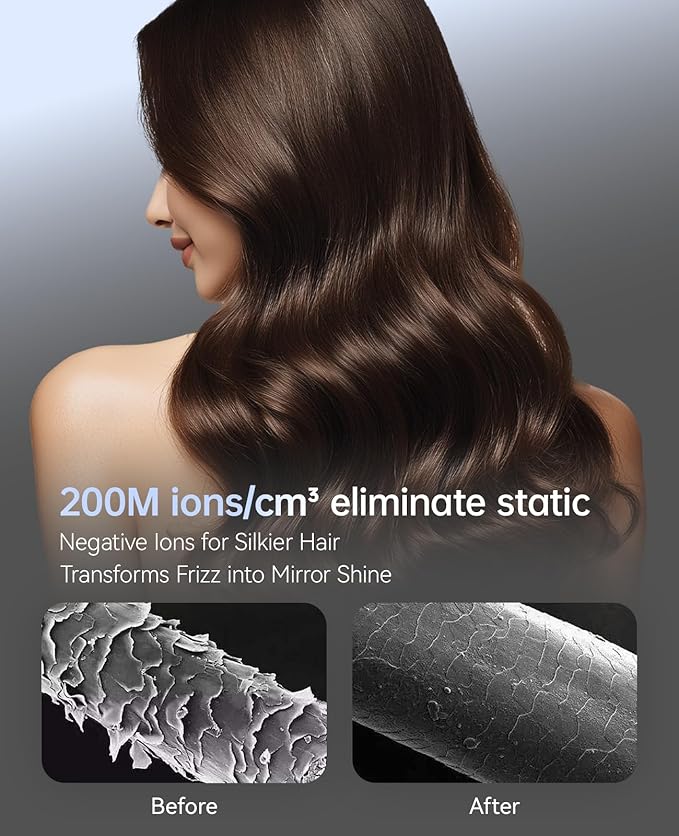 Hair Dryer with Diffuser CONFU Blow Dryer for Curly Hair for Women Men 21000PRM Travel Hair Dryer Portable Lightweight Fast Drying Negative Ion Hairdryer for Home &amp Travel