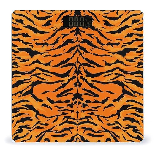Men's Fashion Automatic Switch Digital Bathroom Weighing Scale Smart Scale Tiger Stripe Animal Print