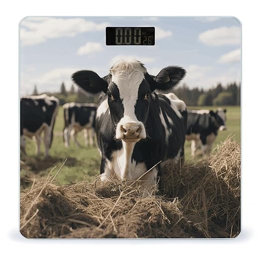 Cute Cows Smart Scale for Body Weight Accurate Bathroom Scale with LED Display Digital Weight Scales Weighing Machine High Precision Scales for Bath Home