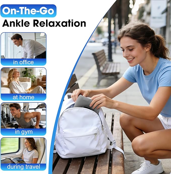 Cordless Ankle Heating Pad Foot Massager with Heat for Pain Relief Ankle Massager for Women and Men Heated Foot Brace Wrap with 6 Heat Levels and 3 Vibration Modes