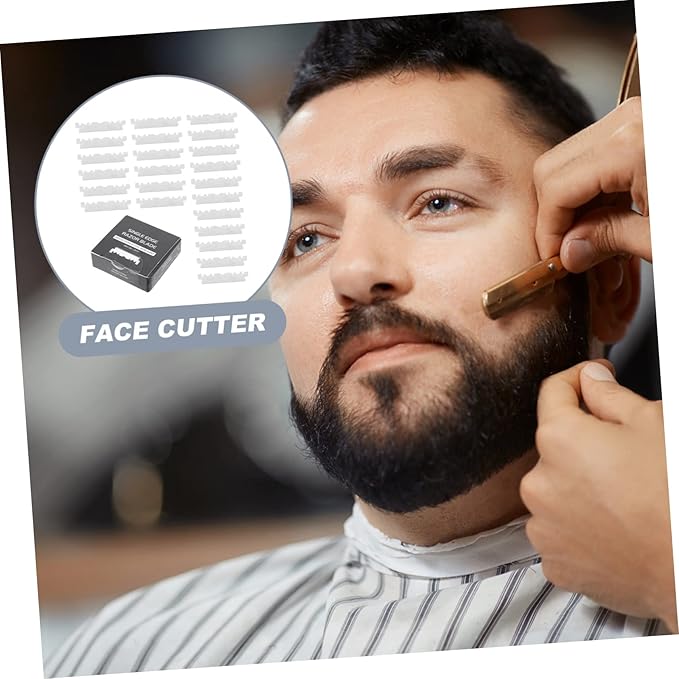 GALPADA 300pcs Single Face for Shaving Safe Replacement Blades for Home and Barbershop Use Lightweight and Practical Design