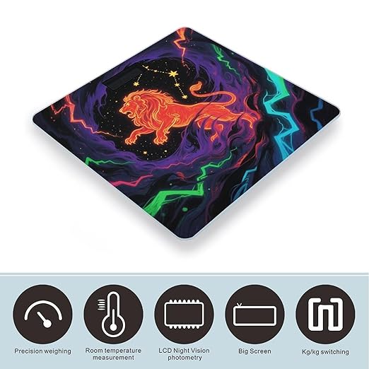 Blacklight Constellation Weight Scale Large Digital Bathroom Scales with Bright LED Display Non Slip Digital Scale and Step On Fashion Weighing Machine for Body