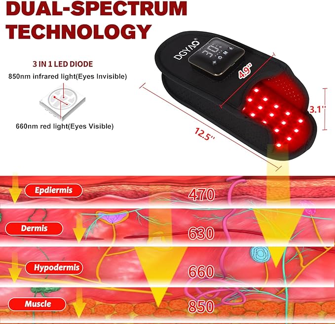 Cordless Red Infrared Light Therapy for Foot Comfort Rechargeable Slipper LED Light Therapy Pad Device for Foot Toes Instep Heel Home Travel Use