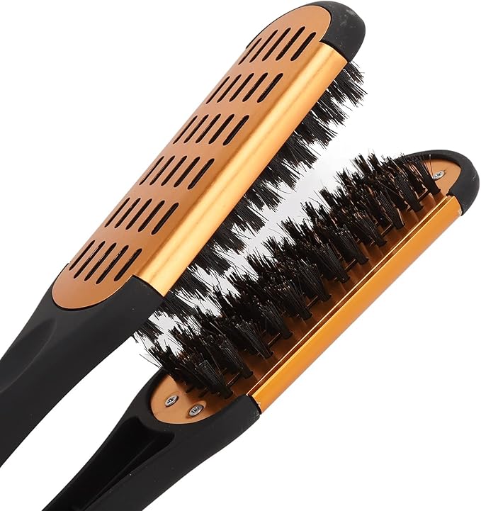 Hair Straightening Comb Double Sided Straightening Detangler Comb Hair Straightening Comb Styling Tools Flat Brush Spring Elasticity Softness Beard for Wet Dry