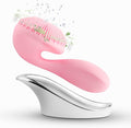 Silicon Facial Cleansing Brush - Electric Rechargeable Waterproof IPX7 - Rotating Magnetic Beads - 4 Function Modes - Face Massage for Deep Cleaning - Magnetic Charging Base - Ergonomic Handle