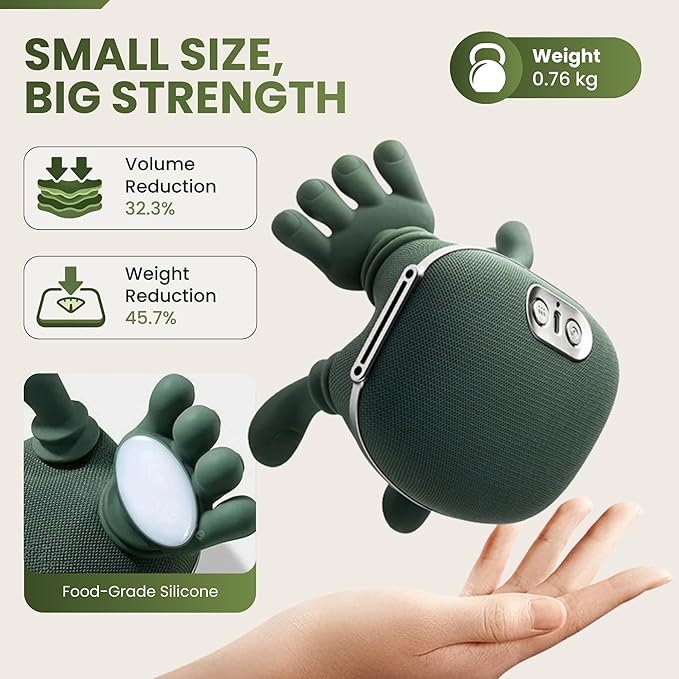 BeFit24 Neck Massager with Heat 4D Deep Tissue Shiatsu Neck Massage Machine for Pain Relief Electric Cervical Shoulder &amp Back Massager with Simulated Human Hand Kneading Muscle Relaxation (Gree