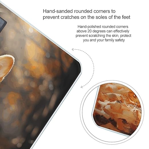 Corgi Dog Bathroom Scale Large LCD Backlight Display Digital Scale Rounded Corners Body Scales Automatic Power On/Off Bathroom Scales for Home Bedrooms