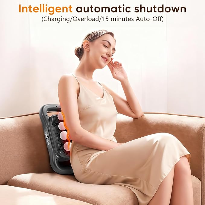 16 Head Massage Gun Handheld Electric Interchangeable MassageDeep Tissue Relief with 9 ModesQuiet Percussion Massager for Neck/Back/Leg Pain Muscle Massager for Athletes Office Workers
