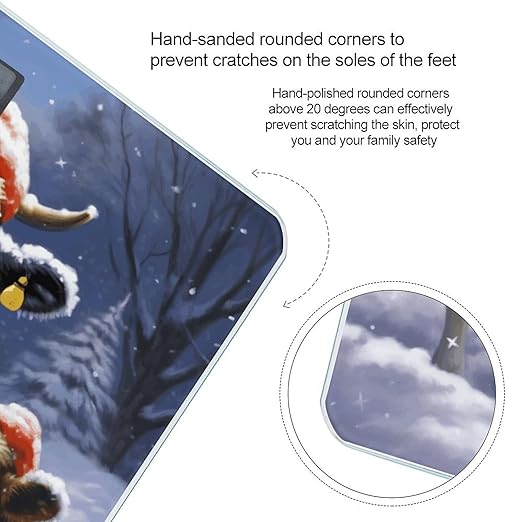 Christmas Snow Cow Weight Scale for Body Weight Digital Bathroom Scale High Capacity Accurate Digital Weighing Scales and Easy-to-Read on Backlit LCD Display Scales