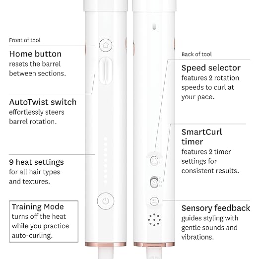 T3 CurlWrap Automatic Rotating Curling Iron with Longer Barrel 2 Timer Settings 9 Heat Settings Auto-Rotating Ceramic Barrel and Ion Generator for Fast Easy Curls and Waves on All Hair Types