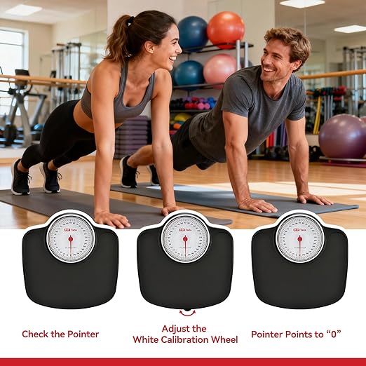 Tada Analog Scale for Body Weight Up to 300 LB Large Non-Digital Mechanical Bathroom Scale with Easy-Read Dial and Anti-Slip Platform