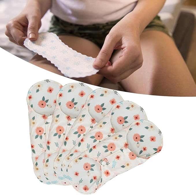 5pcs Reusable Menstrual Pads Cloth Pads for Women Reusable Period Pads Reusable Pads for Women Washable Sanitary Napkins Reusable Cloth Menstrual Pads Breathable Feminine Pads