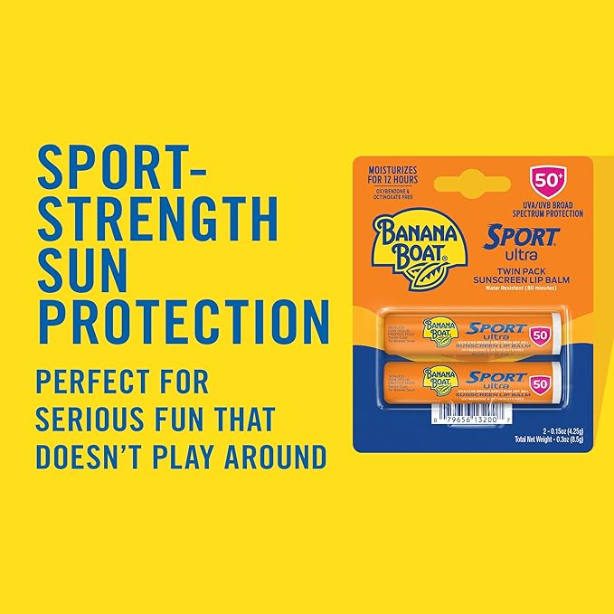 Banana Boat Sport Ultra SPF 100 Sunscreen Lotion Twin Pack &amp SPF 50 Lip Balm 2 Pack