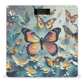 Cute Butterflies Scale for Body Weight Sturdy Tempered Glass Weighing Scales with LCD Display Accurate Digital Bathroom Scale Convenient Body Fat Smart Scales Easy Read