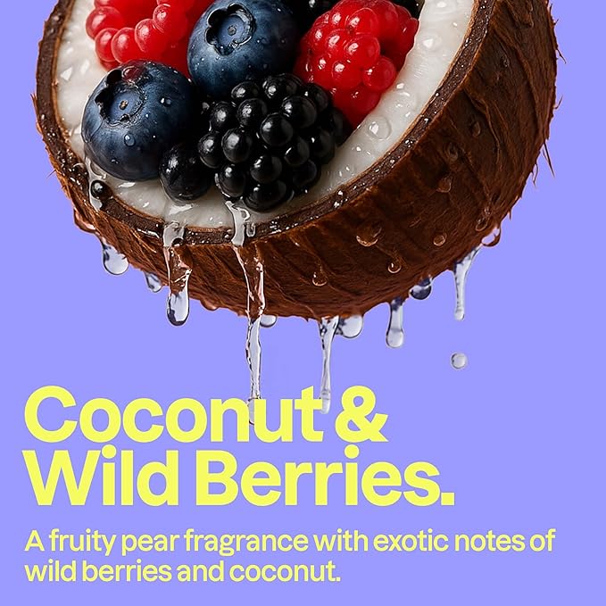 ATTITUDE Body Wash EWG Verified Shower Gel Dermatologically Tested Plant and Mineral-Based Vegan Personal Care Products Coconut &amp Wild Berries Scent Bulk Refill 67.6 Fl Oz