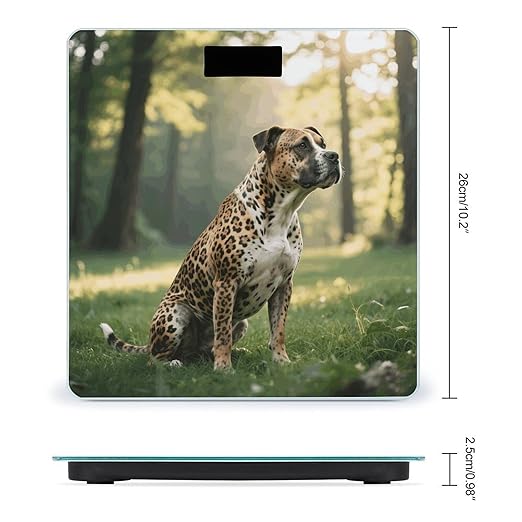Digital Bathroom Scale for Body Weight Scale with Bright LCD Display High Accuracy Step-On Technology Auto On/Off Animal Print Pit Bull Digital Scales 400 Lbs /180kg