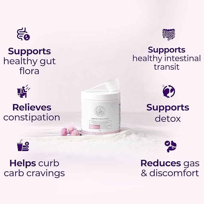Happy Mammoth Complete Belly Reset Digestive Health Supplement Powder for Men &amp Women Supports Gut Health Reduces Bloating &amp Gas Promotes Bowel Regularity 24 Servings Vanilla Flavor
