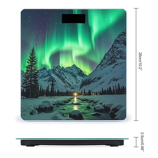 Northern Lights Weight Scale Highly Accurate Digital Weighing Scale with Large LCD Display Smart Bathroom Scales for Home Bedrooms and Gift Giving