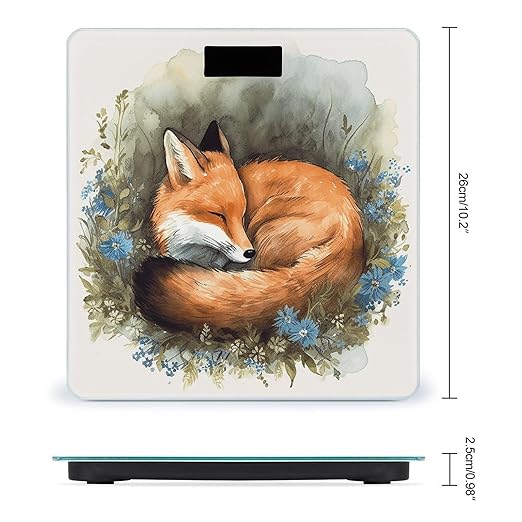 A Sleeping Fox Bathroom Scale Weight Scale for Body WeightHighly Accurate Digital Weighing Machine Clear LED Display Digital Bathroom Body Scale 400lb/182kg