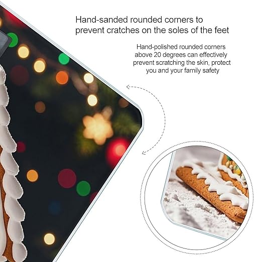 Sweet Gingerbread House Scale for Body Weight Sturdy Tempered Glass Weighing Scales with LCD Display Accurate Digital Bathroom Scale Convenient Body Fat Smart Scales Easy Read