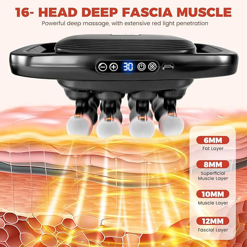 16 Head Massage Gun 2600mAh Quiet Muscle Massage Gun Deep Tissue with Type-C Fast Charging 3 Massage Modes &amp 30 Intensities Suitable for Muscle Soreness in The Waist ShouldersNeck After Work
