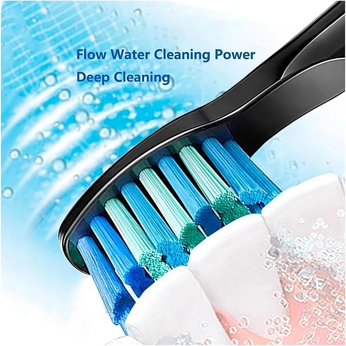 Replacement Electric Toothbrush Head Bristle Brush Refill Compatible with Fairywill FW-D1/FW-D3/FW-D7 Toothbrush Refills(20 PCS BK)