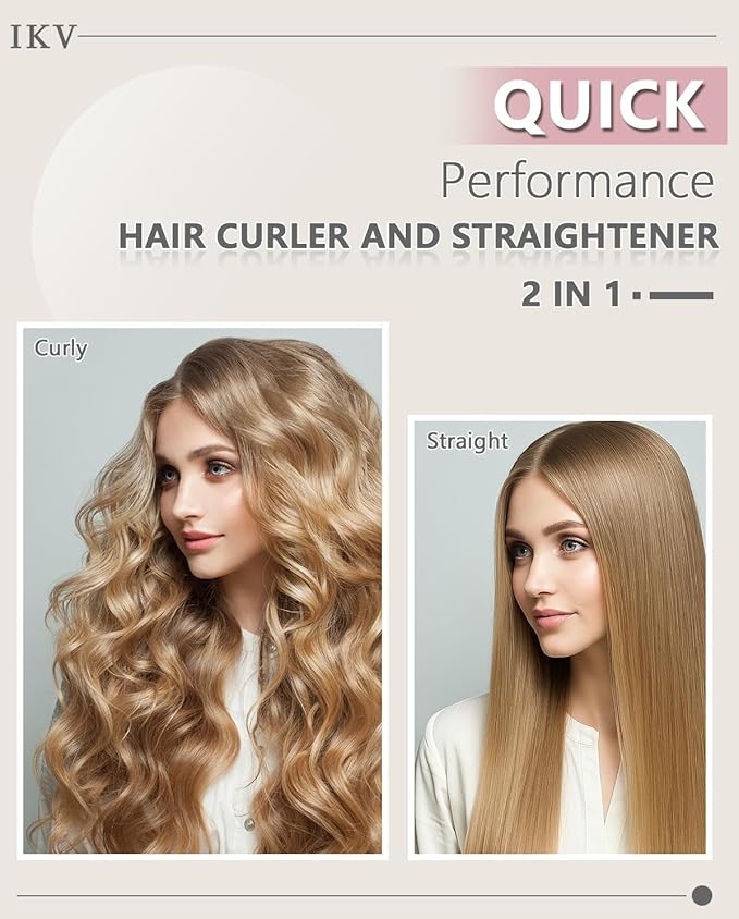 Rotating Curling Iron1 Inch Automatic Hair Curler for Beach WavesAutomatic Curling Iron and Hair Straightener 2 in 1Curling Wand with Dual VoltageAnti-ScaldPink