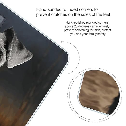 Animal Schnauzer Dog Digital Bathroom Scale for Body Weight Weighing Scale with Backlit LCD Display High Precision Measurements &amp Measures Weight Up to 180kg