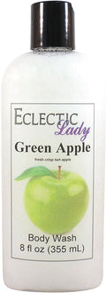Eclectic Lady Liquid Pearl Body Wash - Green Apple Scent 3-in-1 Use For Bubble Bath Hand Soap &amp Body Wash Phthalate-Free Green Apple Fragrance Handcrafted in USA (8 oz)