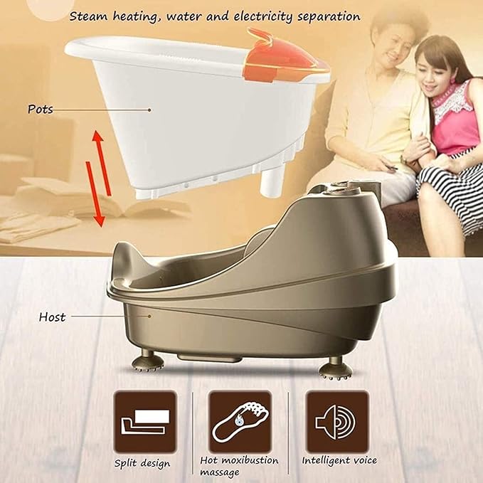 Foot Spa Bath Massager with Heat Shiatsu Massage Split Footbath Massage Heated Footbath Electric Thermostatic Footbath Foot Soaking Machine for Tired Feet Stress Relief Home Use