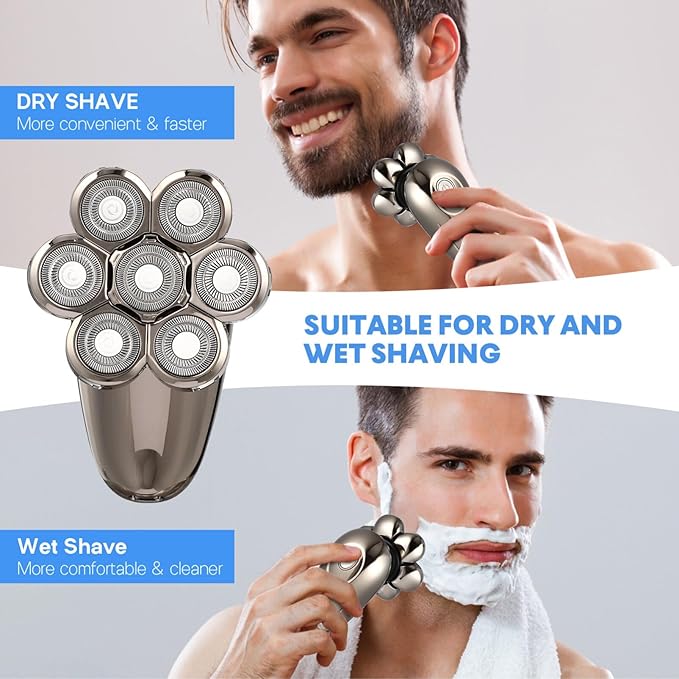 Beaupretty Beard Kit for Men Electric Shaver Razor Face and Head Trimmer Hair Removal Machine Nose Hair Trimmer Portable Rustproof Stainless Steel