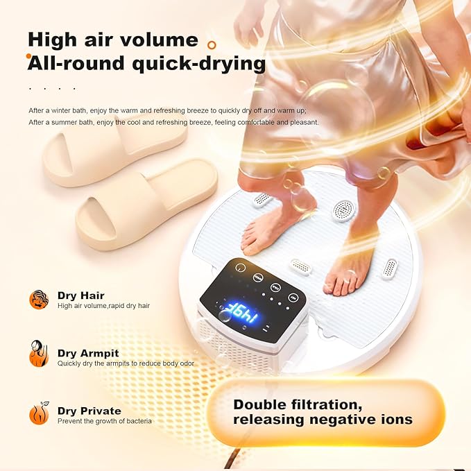 Body Dryer for Bathroom Feet Touch Panel Body Dryer After Shower Machine with Pre-Warm Adjustable Temperature Waterproof Heater Blow for Home Bathroom Hotel