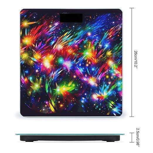 Bright Beautiful Colorful Art Scale for Body Weight Safe Rounded Corners Tempered Glass Digital Bathroom Scale LED Display 400lb Capacity Weight Scales with High Precision Sensors