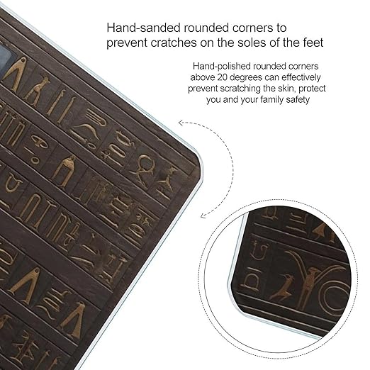 Ancient Egyptian Hieroglyph Weight Scale Large Bathroom Scales Digital Weight with Bright LED Display Non Slip Automatic Weighing Scale Fashion Weighing Machine for Body