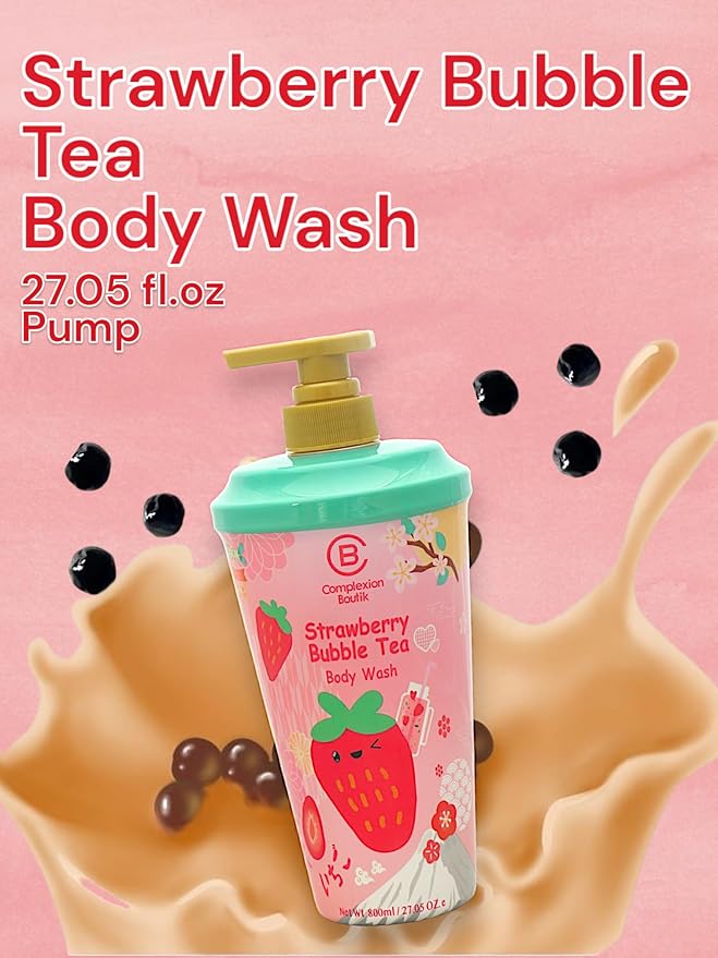 Strawberry Tea Body Wash for All Skin Types – Hydrating &amp Refreshing 27.05fl.oz