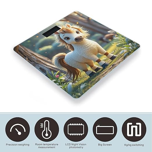 Cupid Arrow Love Horse Scale for Body Weight Digital Bathroom Scale Toughened Glass High Precision Scales for Body Weight with Large LCD Backlight Display Weight Scales