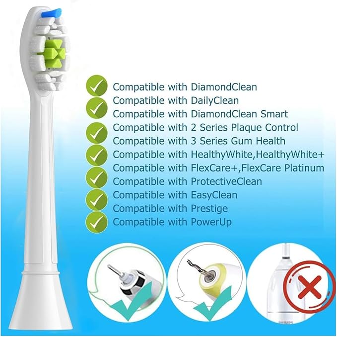16pcs Replacement Toothbrush HeadsCompatible for 4100 6500 6100 7500 5300 1100 Brush Head(16pcs White)
