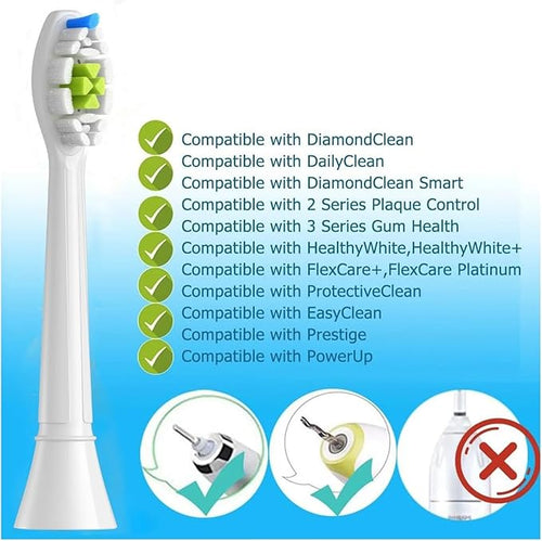 16pcs Replacement Toothbrush HeadsCompatible for 4100 6500 6100 7500 5300 1100 Brush Head(16pcs White)