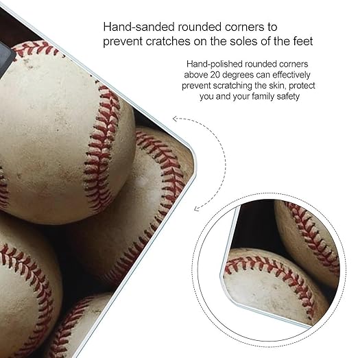 Automatic Switch Digital Bathroom Weighing Scale Smart Scale for Body Weight Vintage Baseball Ball