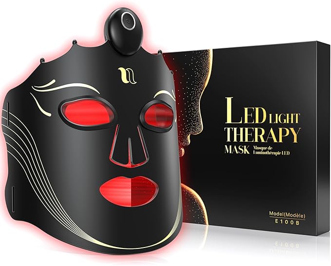Red Light Therapy Mask for Face with 7 Modes Wireless LED Face Mask Light Therapy with 850nm Infrared 660nm Red 460nm Blue Light Lightweight Design for At Home Travel Skincare Gifts