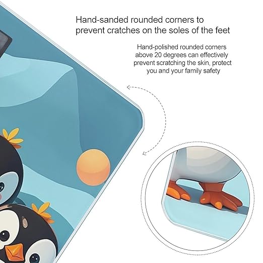 Cute Penguins Smart Scale for Body Weight Accurate Bathroom Scale with LED Display Digital Weight Scales Weighing Machine High Precision Scales for Bath Home