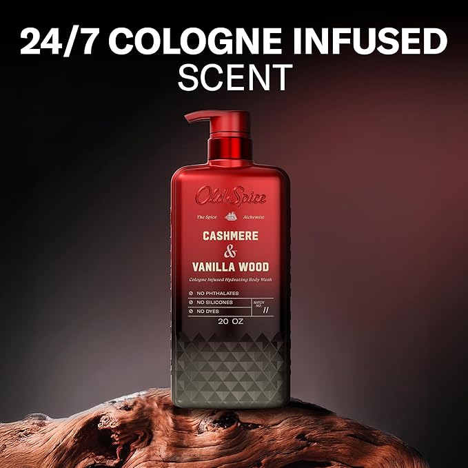 Old Spice Alchemist Collection Body Wash + Aluminum Free Deodorant Bundle for Men Cashmere + Vanilla Wood Scent 24/7 Cologne Infused Scent No Trade Off Formula 20 oz &amp 3 oz (Pack of 2)