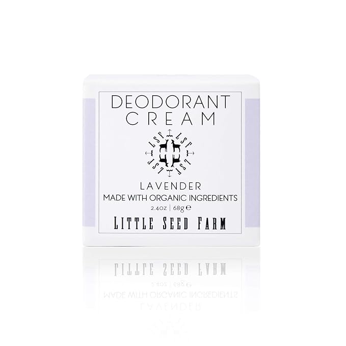 Little Seed Farm All Natural Deodorant Cream Aluminum Free Deodorant for Women or Men 2.4 Ounce - Lavender + Applicators Bundle