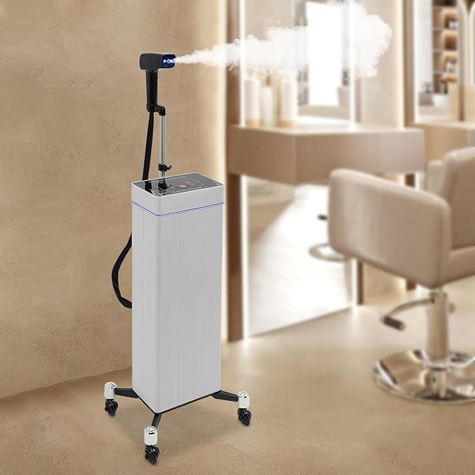 3 in 1 Hair Steamer Nano Hair Steamer for Deep Conditioning with Intelligent Control Panel &amp Rolling Base Standing Hair Color Processor Spa Steamer for Hair NourishmentHair CareScalp Care (Whit
