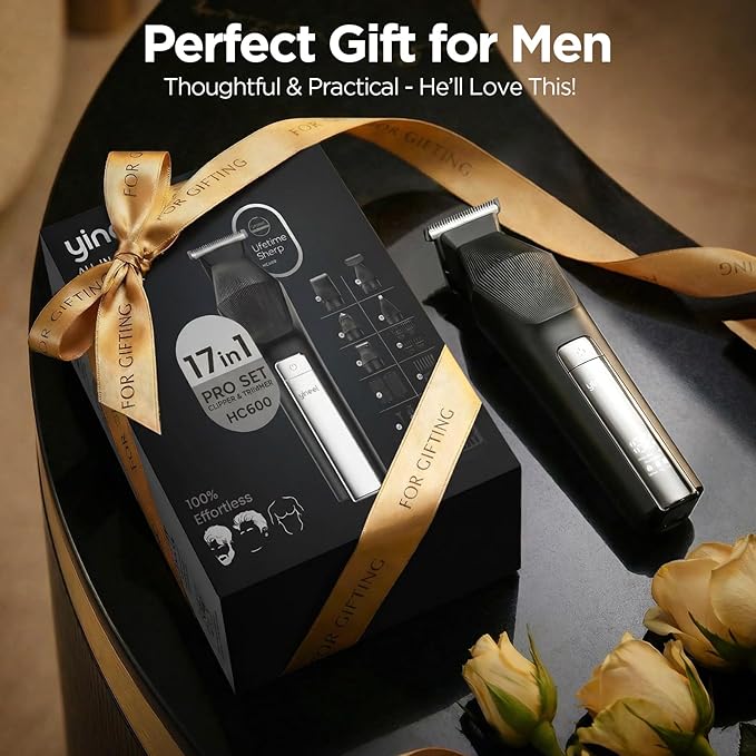 Yineel HC600 Beard Trimmer for Men All-in-One Cordless Grooming Kit Waterproof Electric Razor &amp Hair Clipper for Face Mustache Body Nose Hair Trimming Precision Blades Gifts for Men Barber