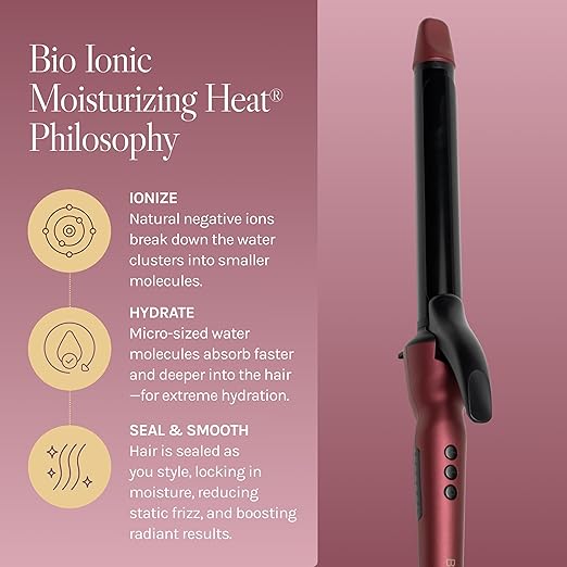 Bio Ionic Long Barrel Curling Iron with Moisture Heat Technology &amp NanoIonic MX Versatile Curling Wand - Multiple Barrel Sizes for Tight Classic Loose &amp Soft Curls